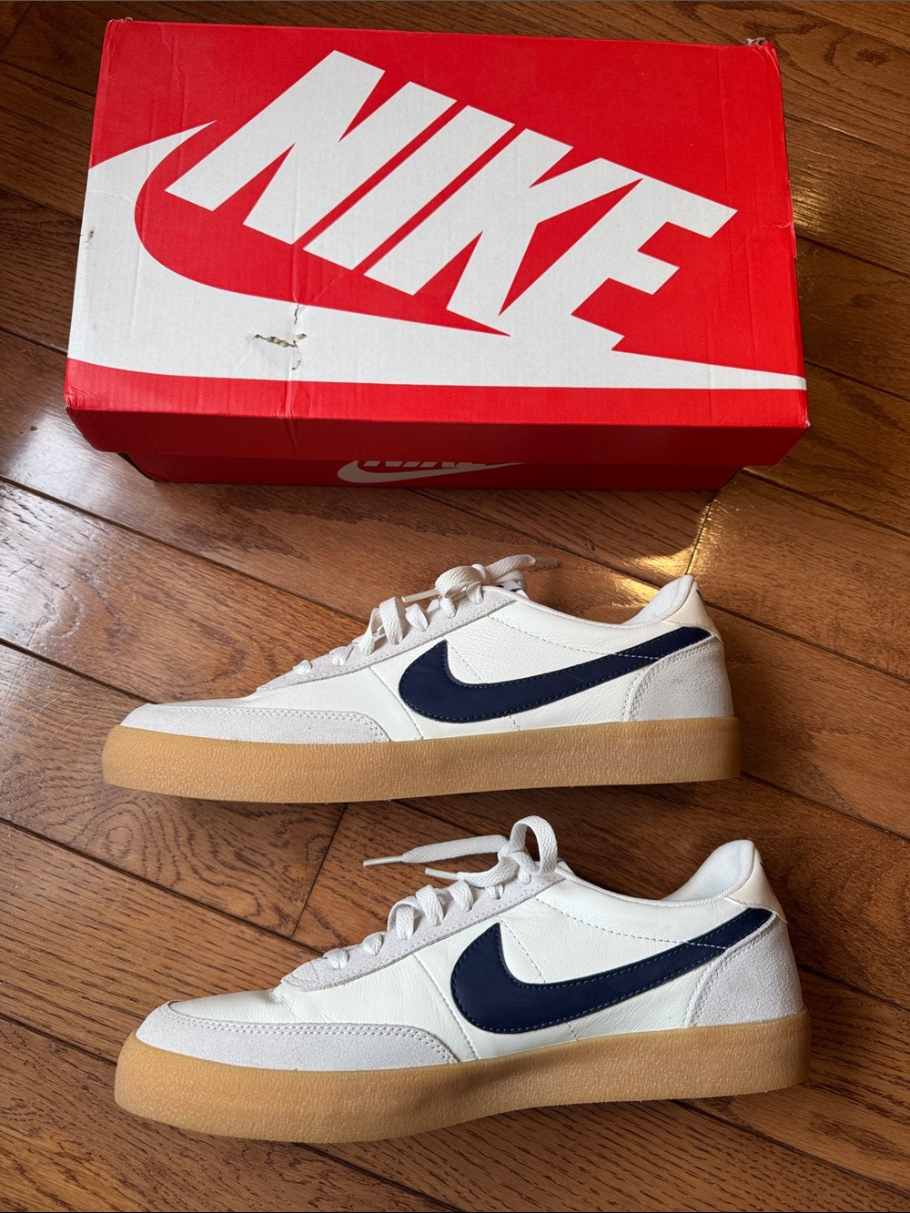 Nike KillShot 2 Leather Sail/MIdnight Navy/Gum Yellow Sneaker NIB - Picture 9 of 12